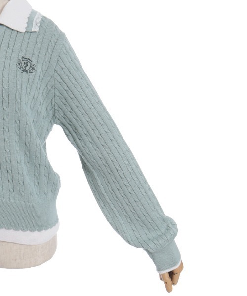 axes femme(アクシーズファム)の「バイカラーニットポロカーディガン(カーディガン/ボレロ・レディース・グレー/ピンク/ミント・FREE)」の16枚目の写真