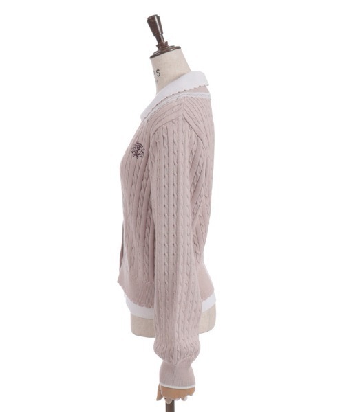 axes femme(アクシーズファム)の「バイカラーニットポロカーディガン(カーディガン/ボレロ・レディース・グレー/ピンク/ミント・FREE)」の14枚目の写真