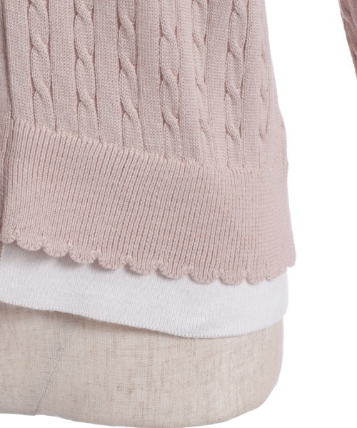 axes femme(アクシーズファム)の「バイカラーニットポロカーディガン(カーディガン/ボレロ・レディース・グレー/ピンク/ミント・FREE)」の5枚目の写真