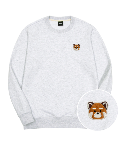 OKSTAR(オクスター)の「レッサーパンダ刺繍特厚裏毛スウェット(スウェット・レディース・ブラック/カーキ/グレー/ダークグリーン/ブルー/クリーム/ホワイト/ライトグレー/ネイビー・SMALL/MEDIUM/LARGE/X-LARGE/2XL/3XL/4XL)」の3枚目の写真
