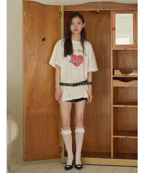 OPENING SUNSHINE(オープニングサンシャイン)の「ヴィンテージピグメントローズグラフィックTシャツ_ホワイト(Tシャツ/カットソー・レディース・その他・FREE)」の6枚目の写真
