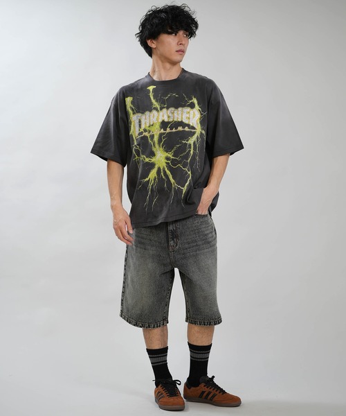 THRASHER（スラッシャー）の「THRASHER/スラッシャー ハーフパンツ ショートパンツ ショーツ デニム 262TH1SP087（デニムパンツ・メンズ・ネイビー/ブラック・L/M）」の5枚目の写真