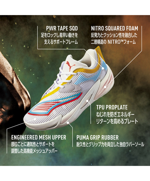 PUMA(プーマ)の「PUMA プーマ メンズ オールプロ ニトロ 2 バスケットボールシューズ(スニーカー・メンズ・ホワイト系その他/ホワイト×ピンク・25.0cm/25.5cm/27.5cm/28.0cm/28.5cm/26.0cm/26.5cm/27.0cm/29.0cm)」の8枚目の写真
