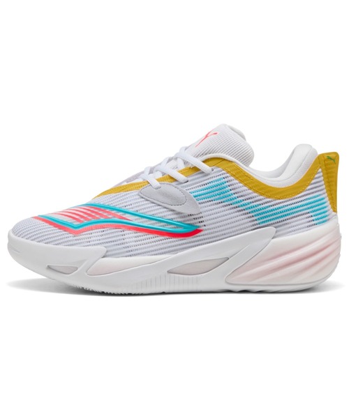 PUMA(プーマ)の「PUMA プーマ メンズ オールプロ ニトロ 2 バスケットボールシューズ(スニーカー・メンズ・ホワイト系その他/ホワイト×ピンク・25.0cm/25.5cm/27.5cm/28.0cm/28.5cm/26.0cm/26.5cm/27.0cm/29.0cm)」の1枚目の写真