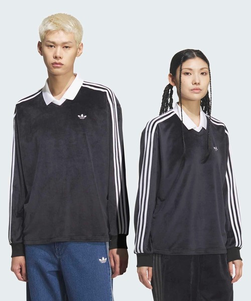 ベロア長袖ポロシャツ / アディダスオリジナルス adidas Originals