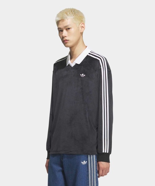 ベロア長袖ポロシャツ / アディダスオリジナルス adidas Originals