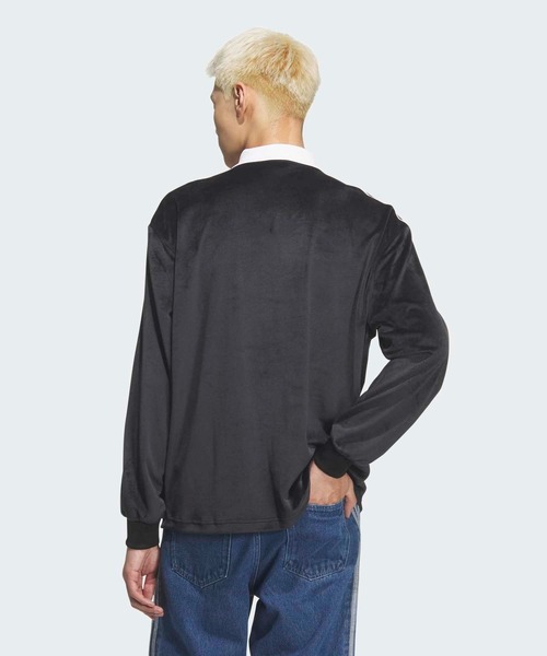 adidas(アディダス)の「ベロア長袖ポロシャツ / アディダスオリジナルス adidas Originals(ポロシャツ・メンズ・ブルー/ブラック/ピンク・SMALL/XX-SMALL/X-LARGE/3XL/XX-LARGE/LARGE/MEDIUM/X-SMALL)」の20枚目の写真