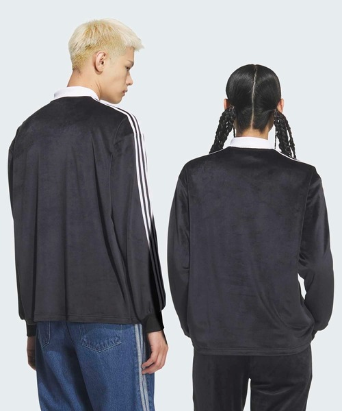 adidas(アディダス)の「ベロア長袖ポロシャツ / アディダスオリジナルス adidas Originals(ポロシャツ・メンズ・ブルー/ブラック/ピンク・SMALL/XX-SMALL/X-LARGE/3XL/XX-LARGE/LARGE/MEDIUM/X-SMALL)」の22枚目の写真