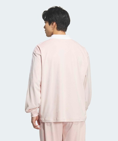 adidas(アディダス)の「ベロア長袖ポロシャツ / アディダスオリジナルス adidas Originals(ポロシャツ・メンズ・ブルー/ブラック/ピンク・SMALL/XX-SMALL/X-LARGE/3XL/XX-LARGE/LARGE/MEDIUM/X-SMALL)」の8枚目の写真