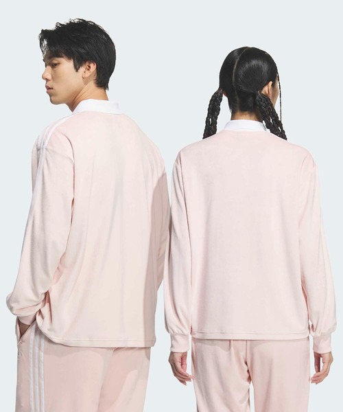 adidas(アディダス)の「ベロア長袖ポロシャツ / アディダスオリジナルス adidas Originals(ポロシャツ・メンズ・ブルー/ブラック/ピンク・SMALL/XX-SMALL/X-LARGE/3XL/XX-LARGE/LARGE/MEDIUM/X-SMALL)」の10枚目の写真