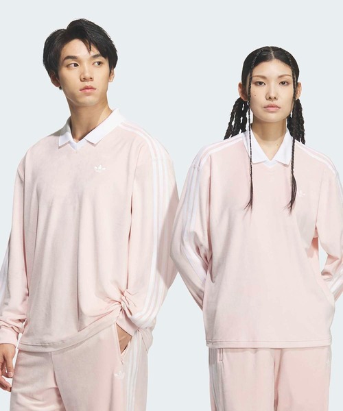アディダス Alexander Wang ベロアロゴ ポロ 長袖トップ NWT adidas Originals by Alexander Wang Velour Logo Polo Long