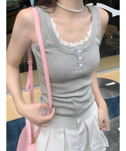 Ritzy（リッツィー）の「レイヤード風タンクトップ（タンクトップ・レディース・グレー/ホワイト・FREE）」の20枚目の写真
