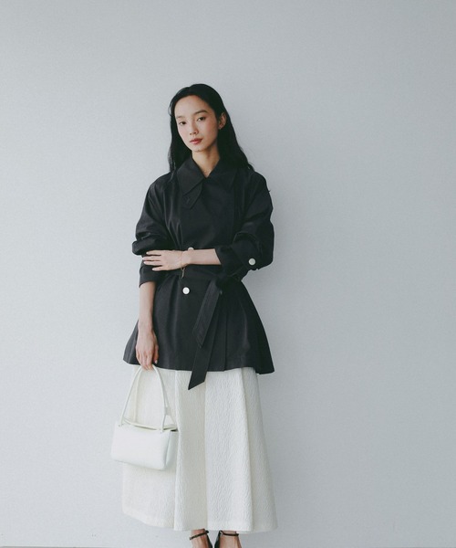 A part by(アパートバイ)の「【Sサイス展開】キンボタンミディトレンチ(トレンチコート・レディース・チャコールグレー/ベージュ/ネイビー・SMALL/MEDIUM)」の5枚目の写真