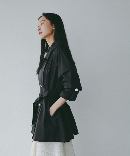 A part by(アパートバイ)の「【Sサイス展開】キンボタンミディトレンチ(トレンチコート・レディース・チャコールグレー/ベージュ/ネイビー・SMALL/MEDIUM)」の7枚目の写真