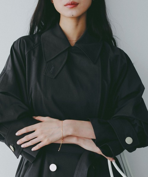 A part by(アパートバイ)の「【Sサイス展開】キンボタンミディトレンチ(トレンチコート・レディース・チャコールグレー/ベージュ/ネイビー・SMALL/MEDIUM)」の9枚目の写真