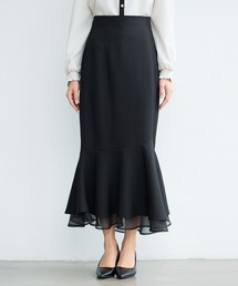 SAISON DE PAPILLON（セゾンドパピヨン）の「【2026SS新作】レーディス 裾フリル アシンメトリー 二段フリル スカート ハイウエスト スタイルアップ（スカート）」