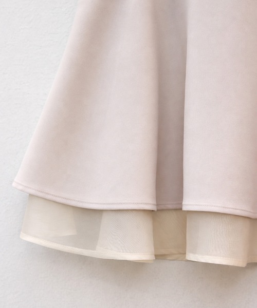 SAISON DE PAPILLON（セゾンドパピヨン）の「【2026SS新作】レーディス 裾フリル アシンメトリー 二段フリル スカート ハイウエスト スタイルアップ（スカート・レディース・ブラック/ベージュ・L/M/S）」の19枚目の写真