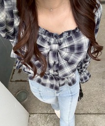 continuer de NICE CLAUP（コンティニューデナイスクラップ）の「リボン付きブラウス（シャツ/ブラウス）」