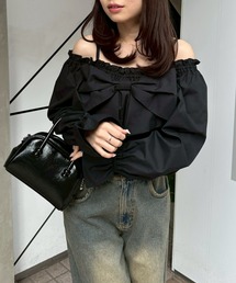 continuer de NICE CLAUP（コンティニューデナイスクラップ）の「リボン付きブラウス（シャツ/ブラウス）」