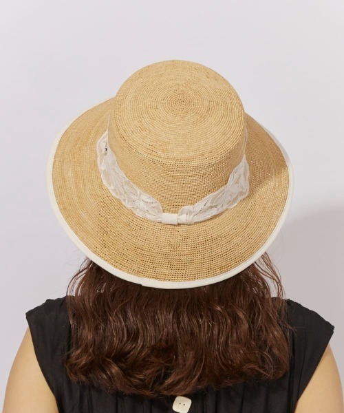 Chapeau d' O(シャポードオー)の「Chapeau d' O Raffia Lace Bucket / シャポードオー(ハット・レディース・ホワイト/ブラック・M/57.5cm)」の6枚目の写真