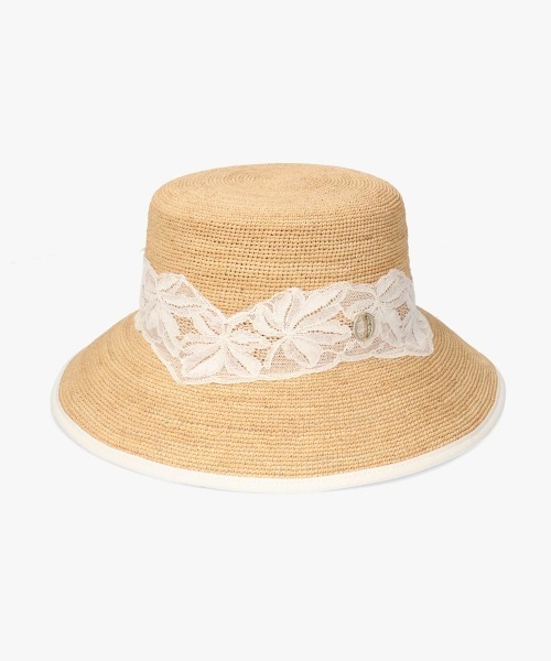 Chapeau d' O(シャポードオー)の「Chapeau d' O Raffia Lace Bucket / シャポードオー(ハット・レディース・ホワイト/ブラック・M/57.5cm)」の7枚目の写真
