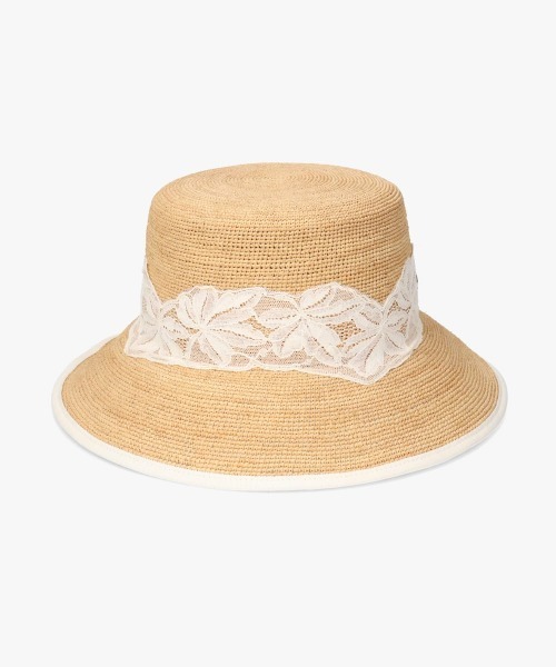 Chapeau d' O(シャポードオー)の「Chapeau d' O Raffia Lace Bucket / シャポードオー(ハット・レディース・ホワイト/ブラック・M/57.5cm)」の8枚目の写真