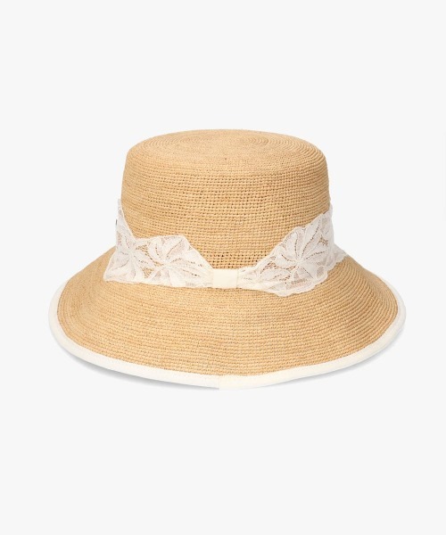 Chapeau d' O(シャポードオー)の「Chapeau d' O Raffia Lace Bucket / シャポードオー(ハット・レディース・ホワイト/ブラック・M/57.5cm)」の10枚目の写真
