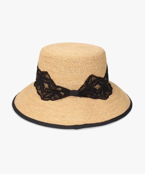 Chapeau d' O(シャポードオー)の「Chapeau d' O Raffia Lace Bucket / シャポードオー(ハット・レディース・ホワイト/ブラック・M/57.5cm)」の17枚目の写真