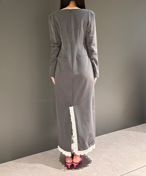 ANDRESD（アンドレスド）の「フリルトリムロングドレス / frills trim