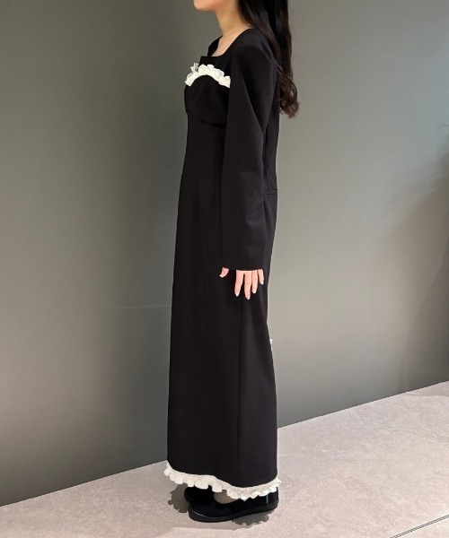 フリルトリムロングドレス / frills trim long dress（ドレス