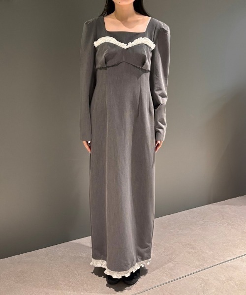 ANDRESD（アンドレスド）の「フリルトリムロングドレス / frills trim