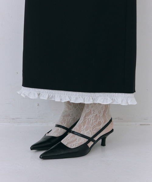 ANDRESD(アンドレスド)の「フリルトリムロングドレス / frills trim long dress(ドレス・レディース・グレー/ブラック・S/L/M)」の16枚目の写真