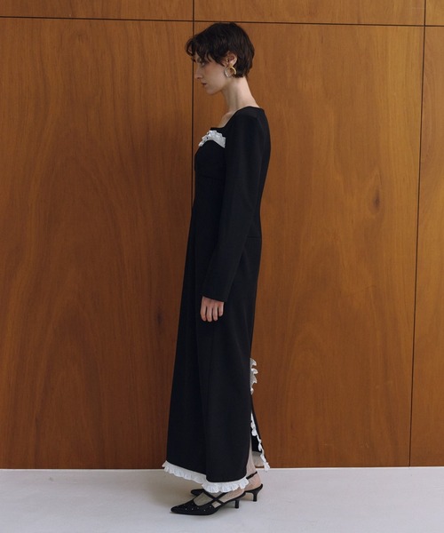 フリルトリムロングドレス / frills trim long dress（ドレス