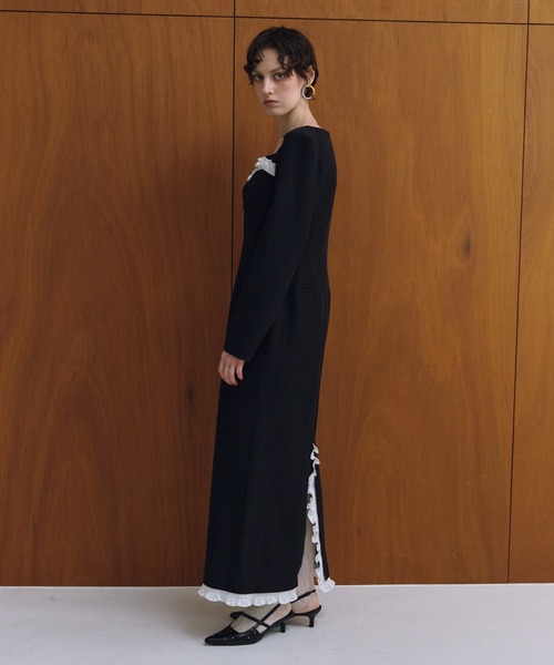 フリルトリムロングドレス / frills trim long dress（ドレス