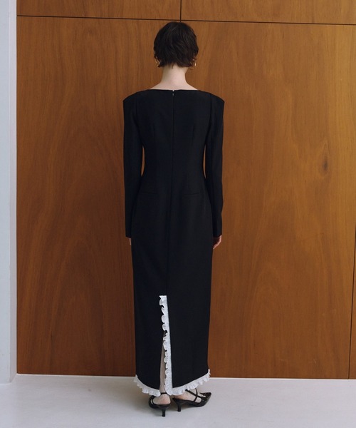 フリルトリムロングドレス / frills trim long dress（ドレス