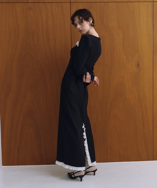 フリルトリムロングドレス / frills trim long dress（ドレス