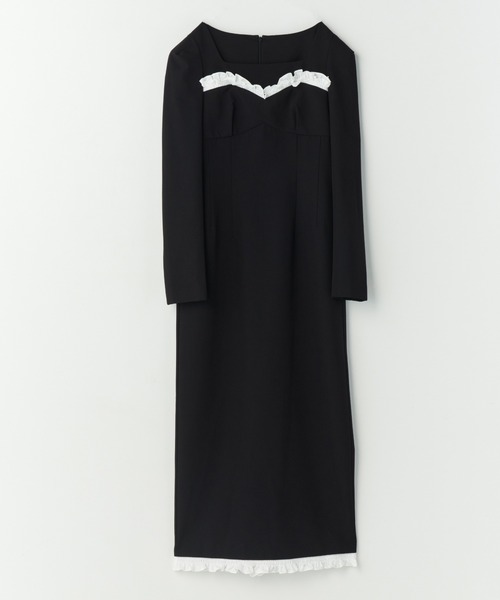 フリルトリムロングドレス / frills trim long dress（ドレス