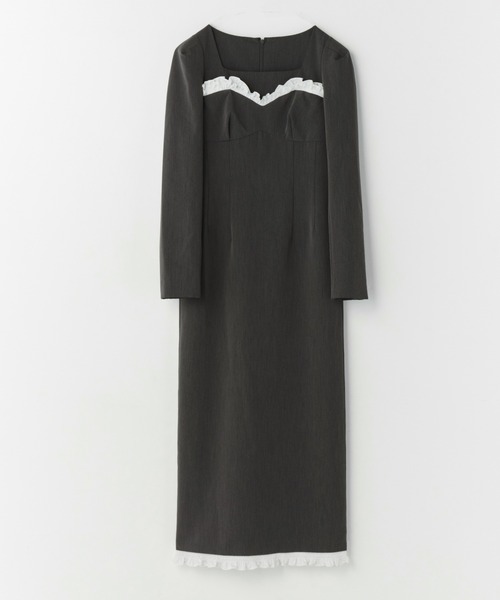 フリルトリムロングドレス / frills trim long dress（ドレス