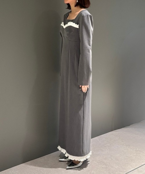 ANDRESD（アンドレスド）の「フリルトリムロングドレス / frills trim