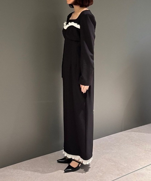 ANDRESD（アンドレスド）の「フリルトリムロングドレス / frills trim