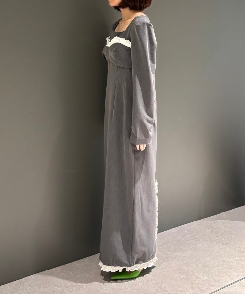 ANDRESD（アンドレスド）の「フリルトリムロングドレス / frills trim