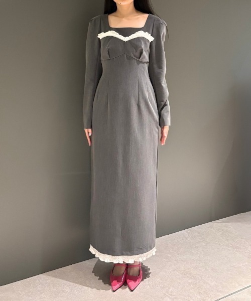 ANDRESD（アンドレスド）の「フリルトリムロングドレス / frills trim