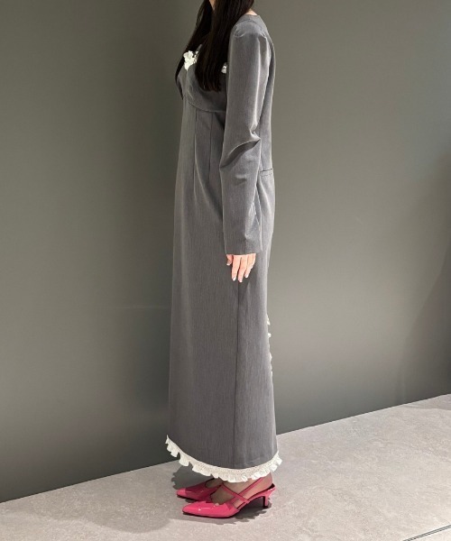 フリルトリムロングドレス / frills trim long dress（ドレス