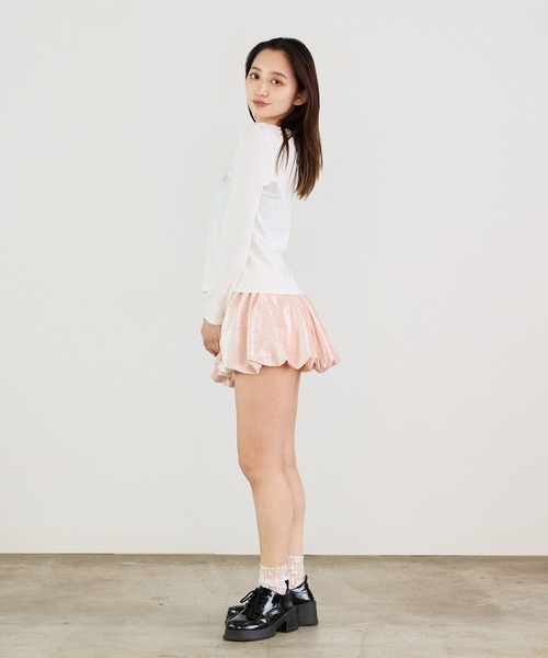 Siel(シエル)の「ツイストリボンカットソー(Tシャツ/カットソー・レディース・グレー/ブラック/ホワイト・FREE)」の7枚目の写真