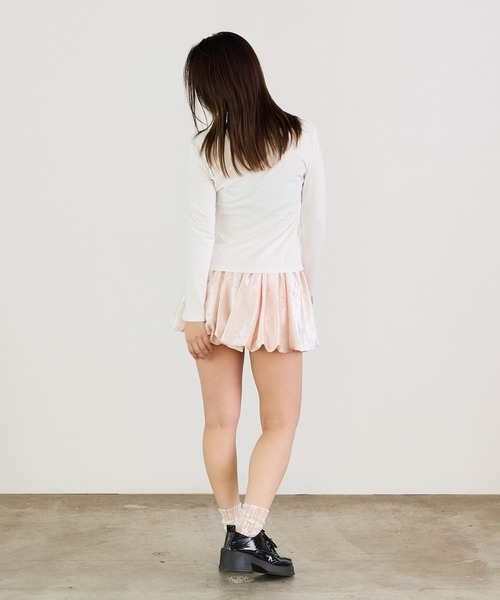 Siel(シエル)の「ツイストリボンカットソー(Tシャツ/カットソー・レディース・グレー/ブラック/ホワイト・FREE)」の9枚目の写真