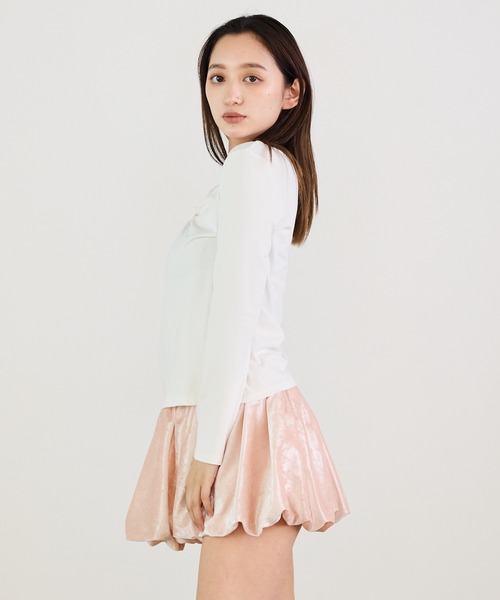 Siel(シエル)の「ツイストリボンカットソー(Tシャツ/カットソー・レディース・グレー/ブラック/ホワイト・FREE)」の17枚目の写真