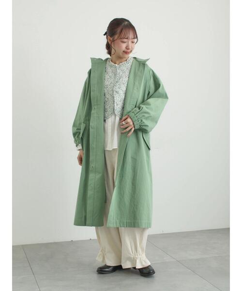 TSUHARU by Samansa Mos2(ツハルバイサマンサモスモス)の「ウエストドロストロングコート(その他アウター・レディース・ベージュ/グリーン・F)」の1枚目の写真