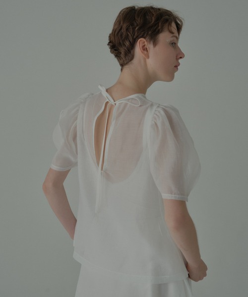 HONEY MI HONEY（ハニーミーハニー）の「flower organdie puff blouse（シャツ/ブラウス・レディース・ピンク/ホワイト/ブラック・FREE）」の4枚目の写真