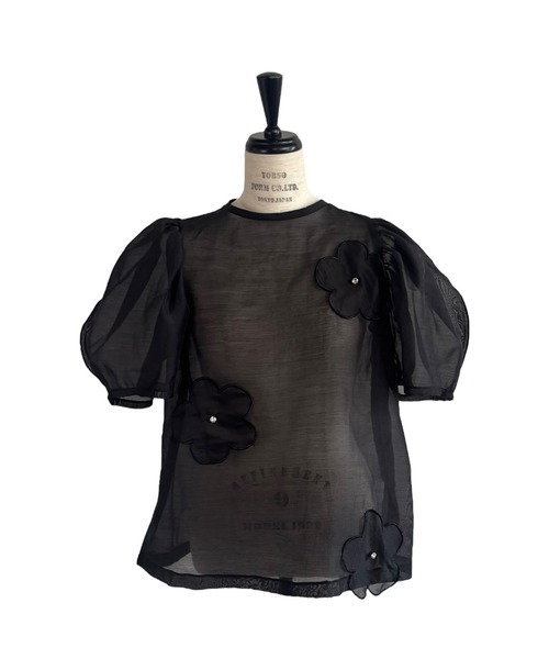 HONEY MI HONEY（ハニーミーハニー）の「flower organdie puff blouse（シャツ/ブラウス・レディース・ピンク/ホワイト/ブラック・FREE）」の19枚目の写真
