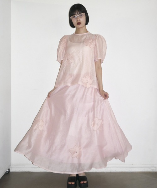 HONEY MI HONEY（ハニーミーハニー）の「flower organdie puff blouse（シャツ/ブラウス・レディース・ピンク/ホワイト/ブラック・FREE）」の21枚目の写真